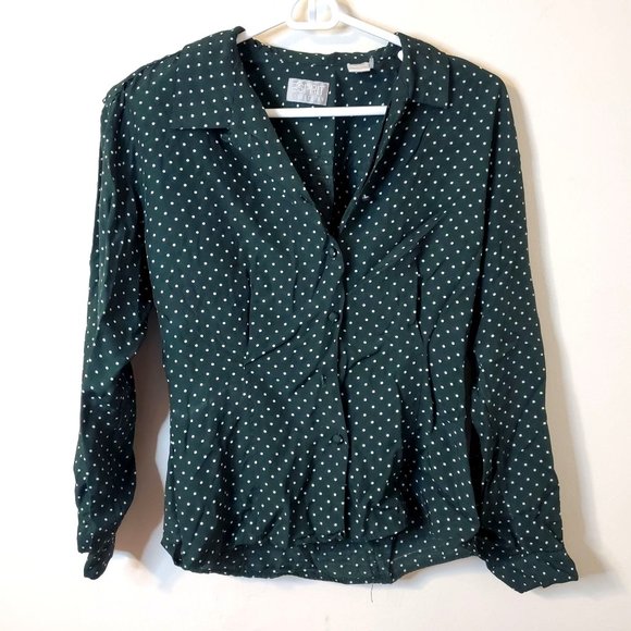 Women's Medium ESPRIT Polka Dot Blouse - Picture 1 of 4
